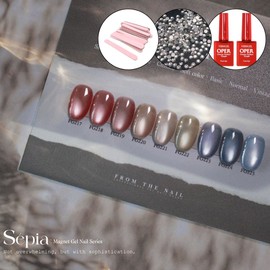 classic nail From the Nail Magnetic Gel Sepia 9-piece set + 2 top gels / 프롬더네일 자석젤 세피아 9종 세트+탑젤2개