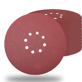 10 Pack 9 Inch 8 Hole 100 Grit Drywall Sanding Disc Sandpaper - 9" Aluminum Oxide Hook-and-Loop Sandpaper for ‎ Drywall Sander Wood Furniture Finishing