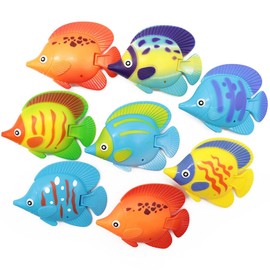 8PCS Pool Diving Swimming Fish Toys, Summer Underwater Game Toys Pool Fishes for Kids Swim Party Favors (Fish)