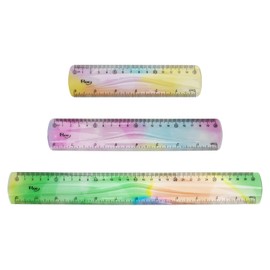 3 Pcs Ruler 30cm/20cm/15cm Folding, Colorful Ruler, Foldable Ruler Student Supplies, Flexible Ruler, Unbreakable Plastic Ruler Suitable for Schools, Offices