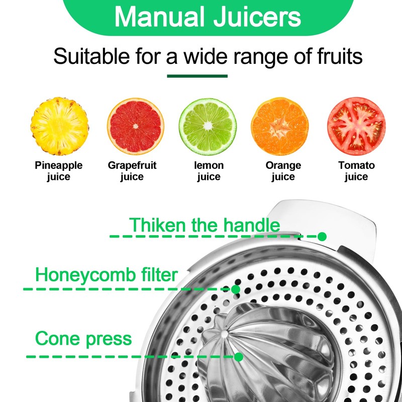 Lemon squeezer stainless steel, lemon squeezer hand press, diameter 13.8
