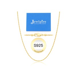 Jewlpire 14K Gold Chain Necklace for Women, 1.5mm Rope Chain Gold Chain for Women Sturdy Women's Chain Necklaces, Gold Chain 18 Inch