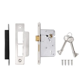 Probrico Door Latch with Key for Front Doors, Bedroom Door Locks with Key, Locking Door Latch 2.5" (65mm), 2 Pack