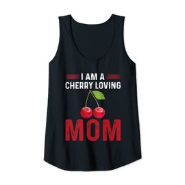 Womens Cute Cherry Loving Mom Design Love Ceris For Women Tank Top
