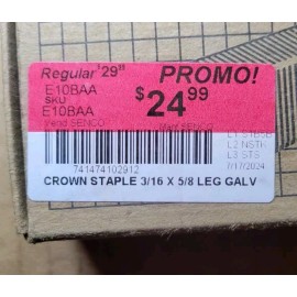 Senco E10BABN (3/16" x 5/8") Galvanized Staples 5000 Count - NEW! (READ!)