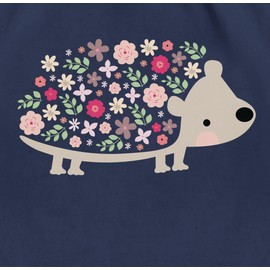 Turnbeutel Rucksack - Ostergeschenk Ostern - Süßer Igel Frühlingstiere mit Blumen - Unisize - Navy Blau - kindergarten beutel kita wäschebeutel osterfest süßes stoffbeutel kinderturnbeutel