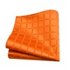 GUSLESON Mens Orange Tie for Wedding Solid Silk Plaid Checkered
