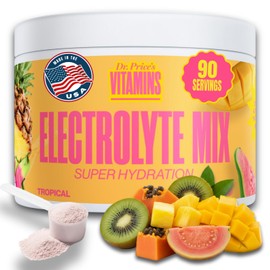 Dr. Price’s Electrolytes Powder Bulk – Tropical, 90 Servings | Sugar Free Hydration Drink Mix with 72+ Trace Minerals | Keto Electrolytes Powder | Vegan, Doctor-Formulated, Made in USA