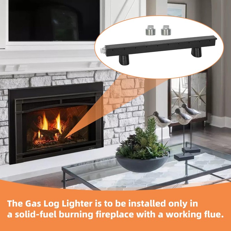 Upgrade Cast Iron Gas Log Lighter for Gas Fireplace Logs