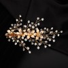 Teyglen Rhinestone Bride Hair Clip Flower Hair Barrettes Bridal Gold