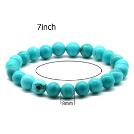 Natural Gemstone 7 inch Bracelet, Healing Crystal 8mm Round Beads for Jewellery Making, Gift, Unisex Decor