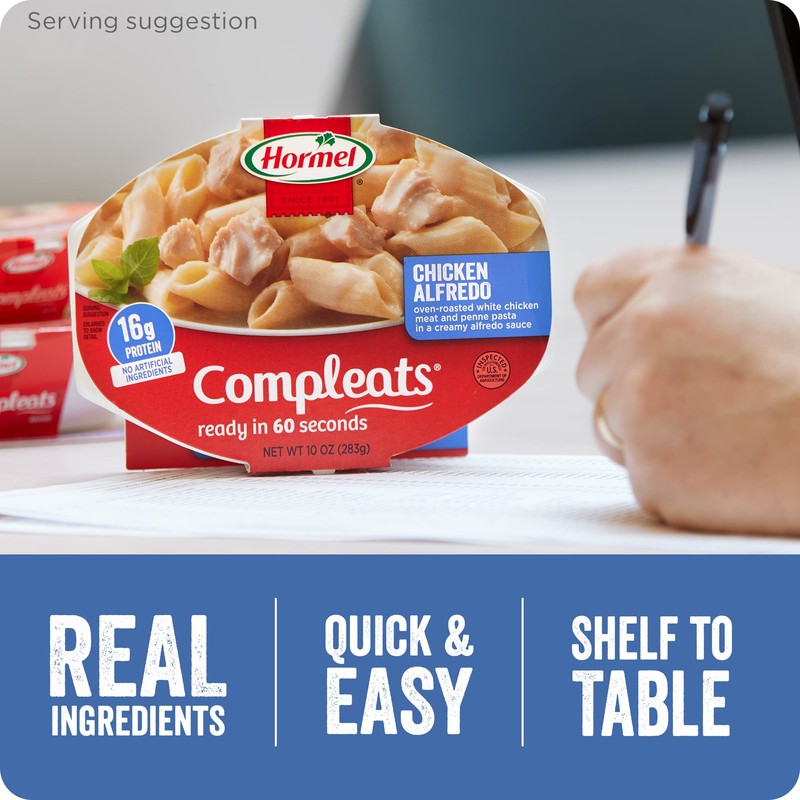 HORMEL COMPLEATS Chicken Alfredo Microwave Tray, 10 oz. (6 Pack)