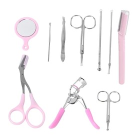 10pcs Women Eyebrow Grooming Kit Razor Scissors Tweezers Trimmer Shaping Set for Women Men Eyebrow Care Kit