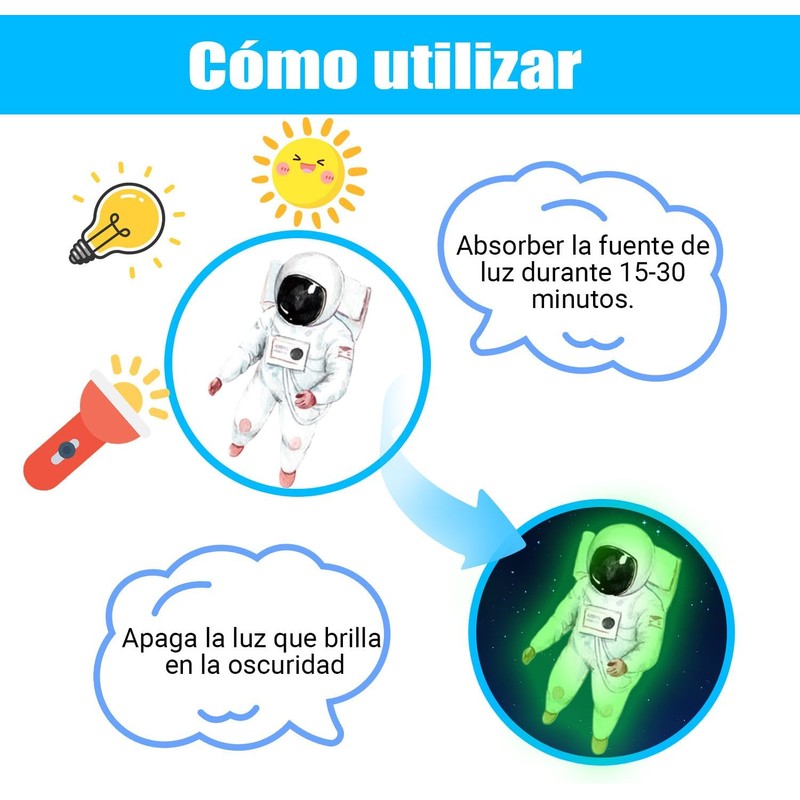 Estrellas Fluorescentes para Techo, 849 pzas Reutilizables y Autoadhesivas, Estrellas