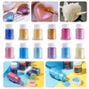 30-Color Glitter Pearl Pigment for Makeup, Slime, Nails - Fluorescent & Mica Powder, 6g per Bottle gram/Jyq Black Cap-Orange 15ea