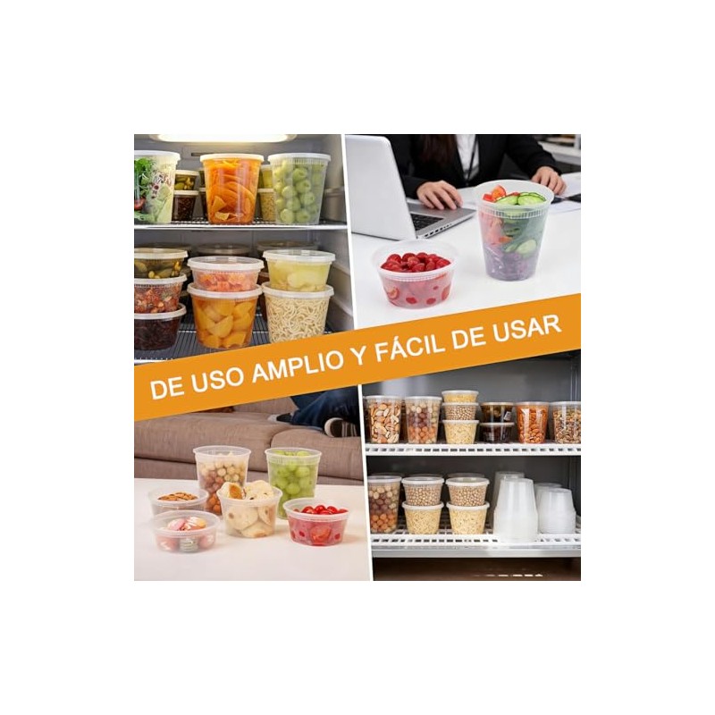 JEECOLI Juego de 60 Tuppers para Comida con Tapas Herméticas