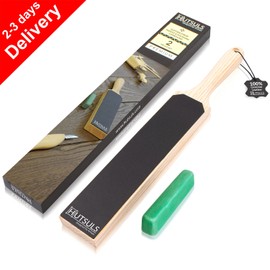 HUTSULS Double Sided Leather Strop Paddle Compound Knife Kit Sharpener Honing