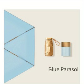 Generisch Mini Pocket Umbrella Ultra Compact 3cm Thick 15cm Long Gold, blue, Default