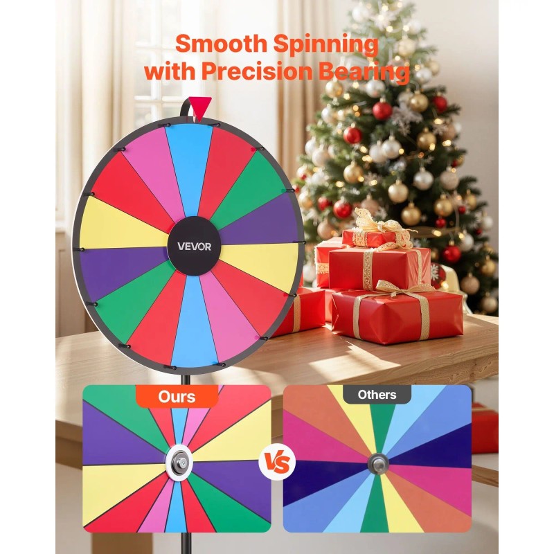 24-Inch Adjustable Height Win Fortune Roulette 14 Slots Spinning Prize