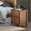 Grain Wood Furniture Shaker 2-Drawer Bedside Nightstand, Solid Wood with