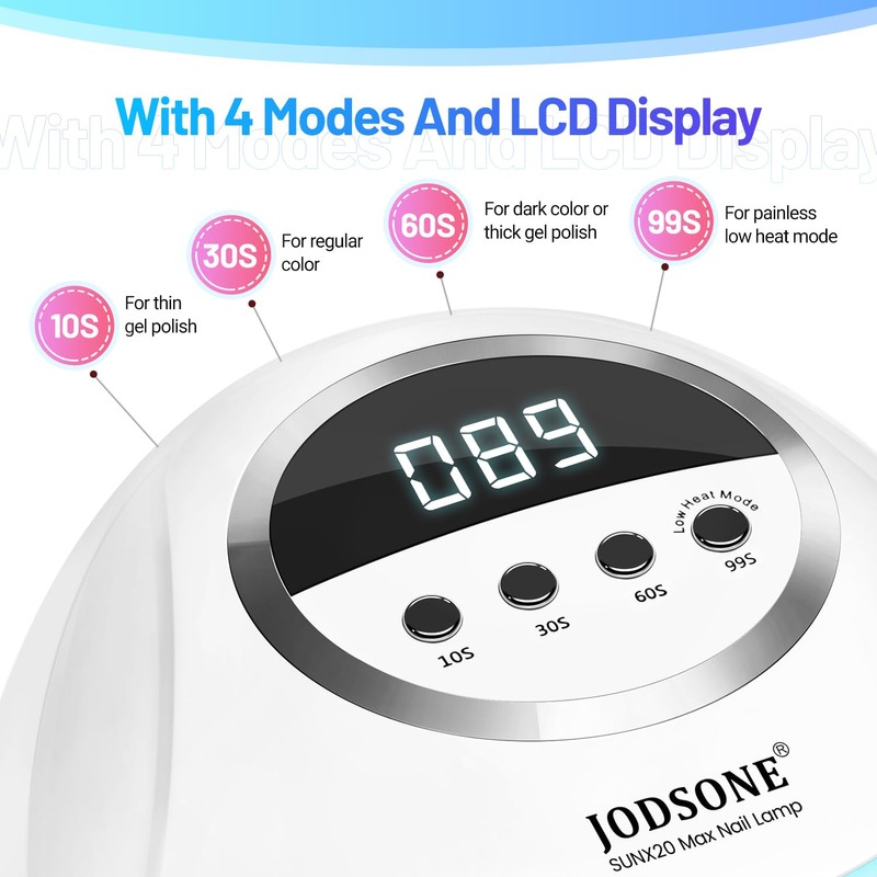 JODSONE U V LED Nail Lamp 320W, Nail Dryer for