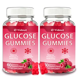Glucose Gummies Raspberry Flavor, Quick Energy Fuel Support for Active Adults (60 Count (Pack of 2))
