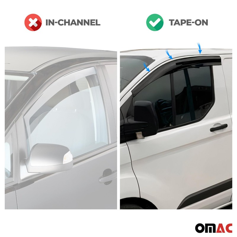 OMAC Window Visor Vent Rain Guard Deflector for VW Eurovan