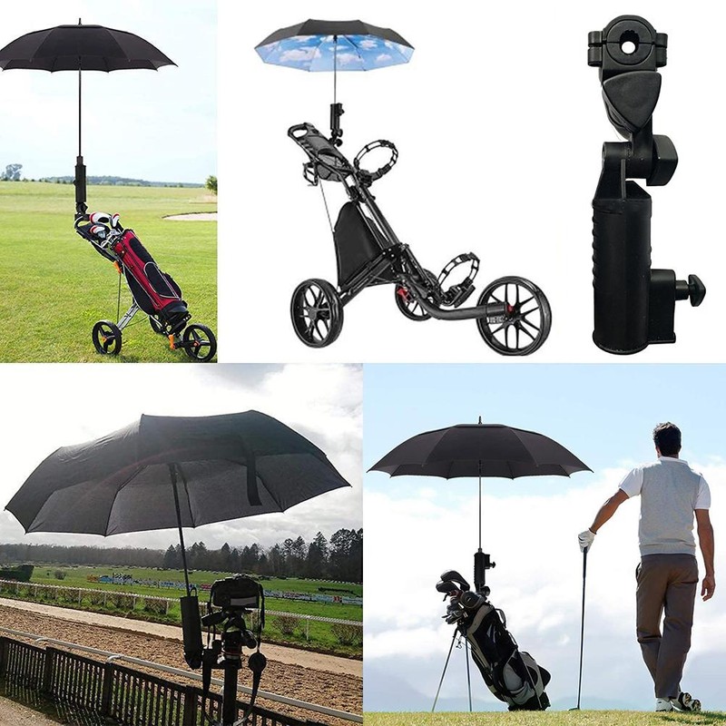 Umbrella Holder Adjustable Clamp Stand Universal Black Cart Umbrella Holder