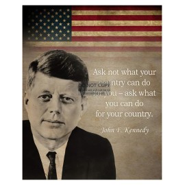 PRESIDENT JOHN F. KENNEDY QUOTE "ASK NOT WHAT YOU CAN DO" 8X10 PHOTO