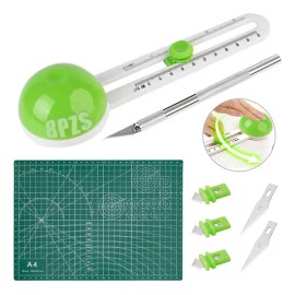 Gorofit Cortador De Círculos Circular Giratorio Papel Con Tapete A4