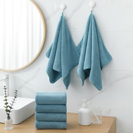 18 Piece Microfiber Bath Towels Set - 6 Bath Sheets,6 Hand Towels And 6 Washcloths,Soft Family Towels,Highly Absorbent Bathroom Towel,Quick Dry Shower Towel Luxury Towels For Hotel Spa Dorm-Turquoise