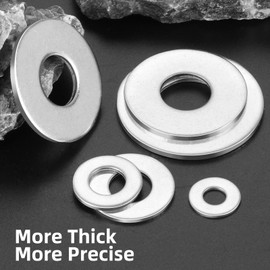 VGBUY 28PCS 5/8 Flat Washers for Screws and Bolts, 1-1/2 OD, Thickened 304 Stainless Steel 5/8 Washer Flat, Large Hardware Washers for Home, Industry, Indoor and Outdoor Use