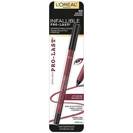 L'Oreal Paris Makeup Infallible Pro-Last Pencil Delineador de ojos, resistente al agua y a las manchas, se desliza fácilmente para crear cualquier apariencia, Borgoña, 0.042 oz.