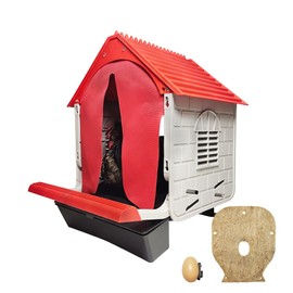 Difsight Roll Away Chicken Nesting Box, 13° Auto Egg Collection Tray, Clip-Lock Decoy Egg & 3 Jute Pads, Enclosed Easy-to-Clean Hen House, Indoor & Outdoor Chicken Coop Accessory(1Pack)