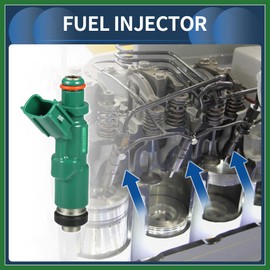 Motoforti Fuel Injector, Engine Fuel Injection Nozzle No.23209-21020 for Toyota Prius 2001-2009 1.5L for Toyota Echo Base 2000-2005 1.5L Green, 4 Pcs Long-lasting