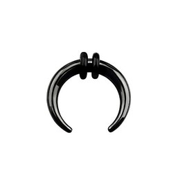 Pierced Owl - 8-14G PVD Plated Stainless Steel Black Septum Pincher Nose Ring with 2 Black O-Rings, Metal, no gemstone