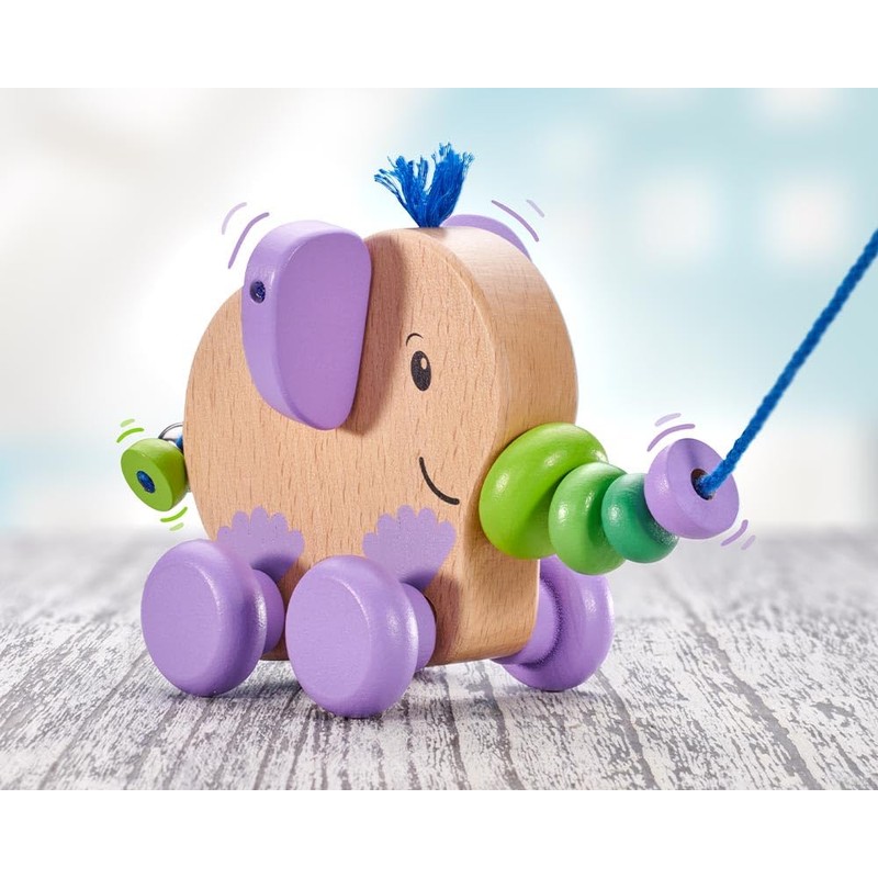 Selecta 52101 Tita Pull Along Elephant Wooden Push and Pull
