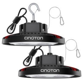 CINOTON 160W UFO LED High Bay Light, Aluminum LED Shop Lights with 24000LM, 5000K Commercial Bay Lighting for Warehouse Garage Workshop Factory Hall, 6' Cable & Safety Rope, ETL Listed 2 Pack