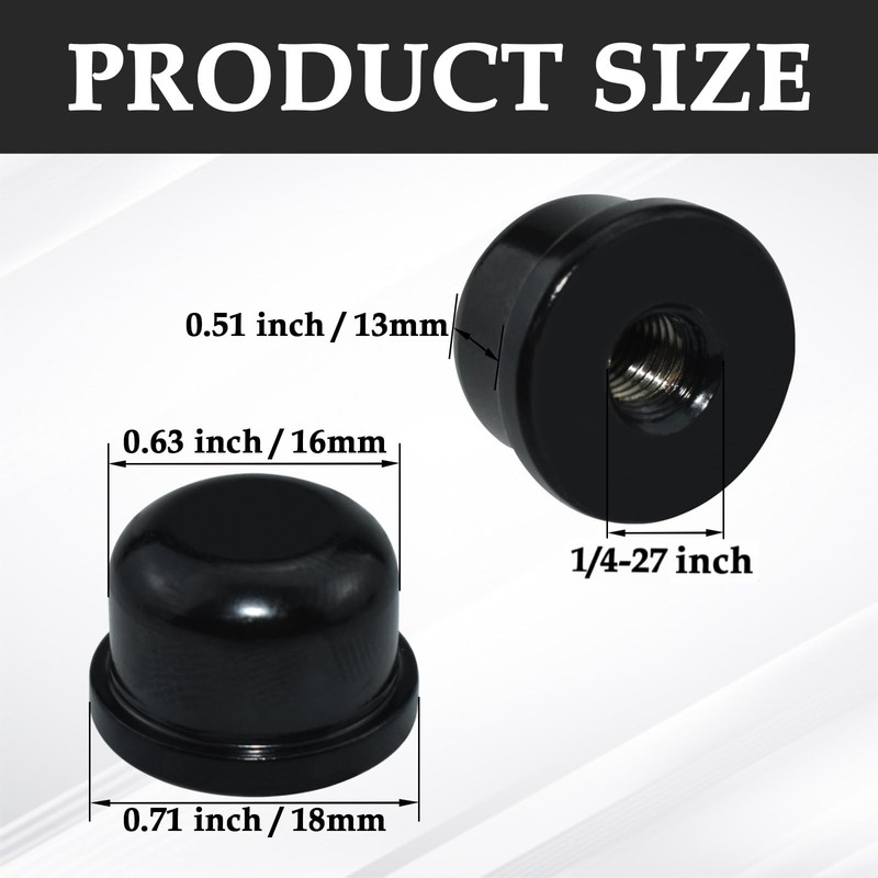 MARRTEUM 1/2 Inch Tall Lamp Finial Tapped 1/4-27 Knob Lamp