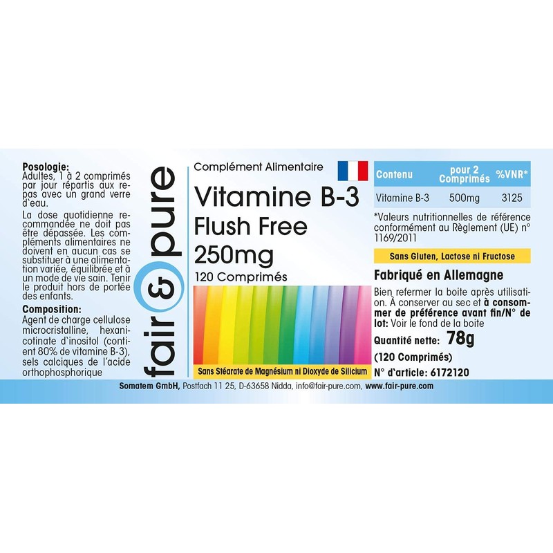 Fair & Pure® - Vitamin B3 Tablets 250 mg Flush