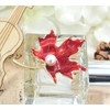 Gyn&Joy Crystal Rhinestone Glitter Enamel Faux Pearl Maple Leaf Brooch