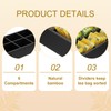 sourcing map Tea Bag Organizer, 6 Compartments Pine Wood Tea