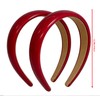 2Pcs Red Leather Headbands Retro Patent Leather Wide Sponge Head