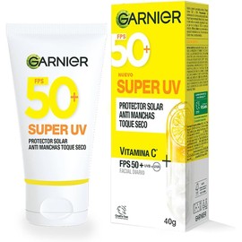 ☀️ Garnier Super UV FPS 50+ | Protector Solar Facial Toque Seco 🌿 con Vitamina C | Efecto Mate + Hidratación Ligera 💧 | 40ml