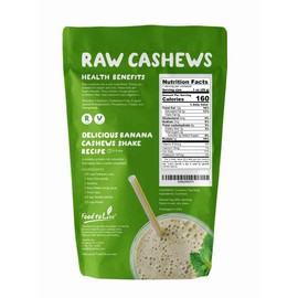 Cashew Nuts, 4 Pounds – Non-GMO Verified, Large Size W240, Whole Nuts, Unsalted, Kosher, Raw, Vegan, Bulk