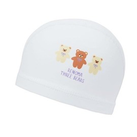 Children's Teddy Bear PU Swim Cap White RO-RC2C018-WH_CA / 아동 곰돌이 PU 수모 화이트 RO-RC2C018-WHCA