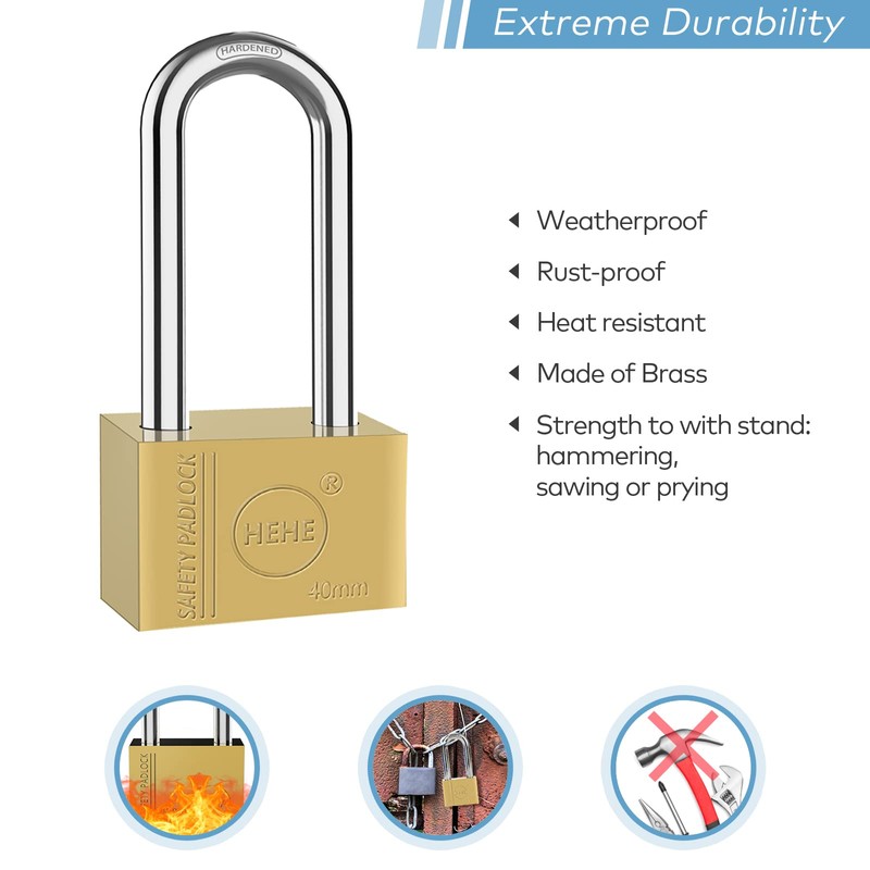 Heavy Duty Solid Brass Padlock, Security Lock Apartment Door Lock,