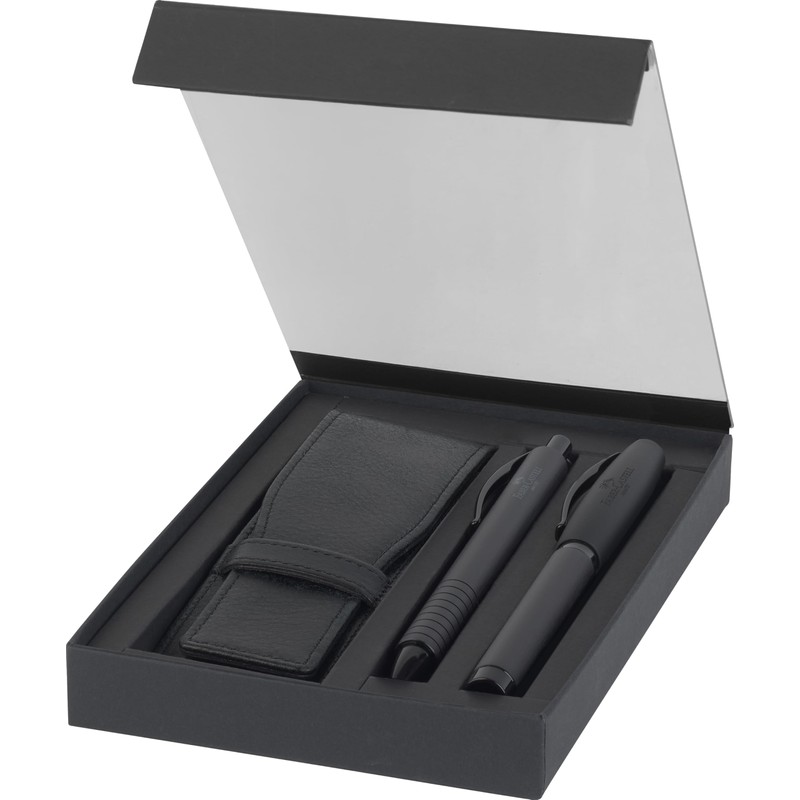 FABER-CASTELL 202189 - Set regalo Essentio alluminio nero, con penna