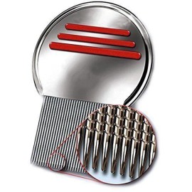 New Rid Head Lice Metal Comb Nit Stainless Steel Teeth Terminator Free S&H RED