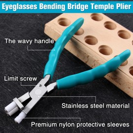 LEONTOOL 6 Inches Optical Trident Pliers Adjusting Eyeglasses Leg Eyeglass Adjustment Tools Professional Eyeglasses Adjusting Frame Bending Bridge Temple Pliers with Screwdriver and Glasses Cloth